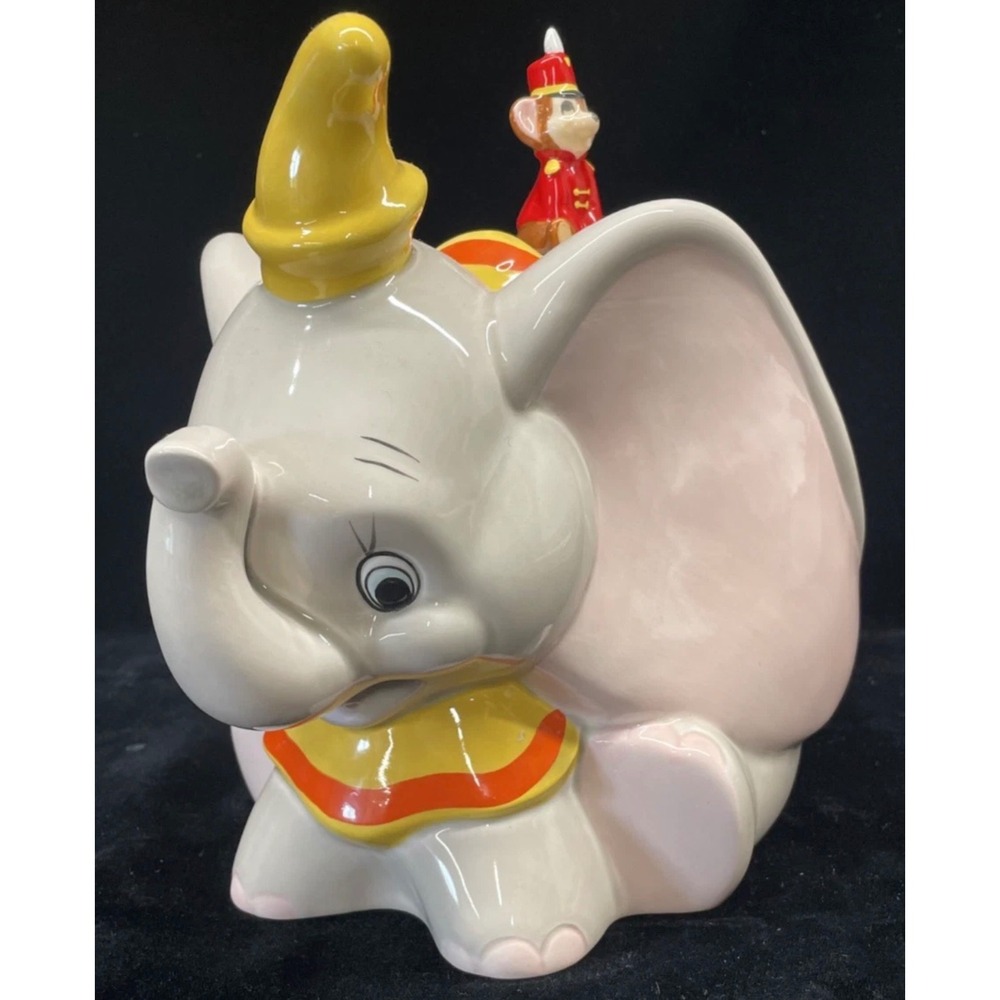 Disney VTG Dumbo Ceramic Cookie Jar Timothy Q Mouse Elephant Collectible 1992